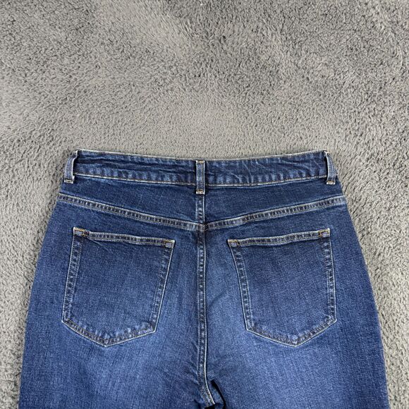 ME+EM Jeans Womens 31 Blue Straight Leg Cropped Stretch Dark Wash Denim - Picture 7 of 13